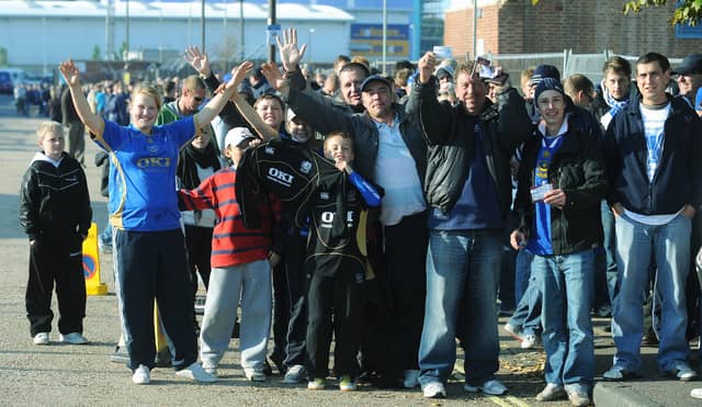 Pompey fans queue for tickets for the Blues' home game against Vitoria Guimaraes in the 2008 Uefa Cup.