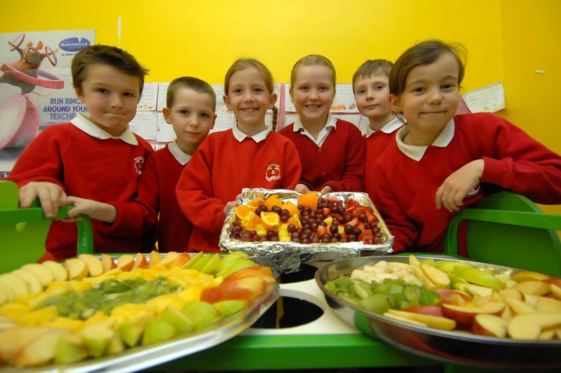Our photographers spent a day at the school in 2008 and all this healthy food was on offer.