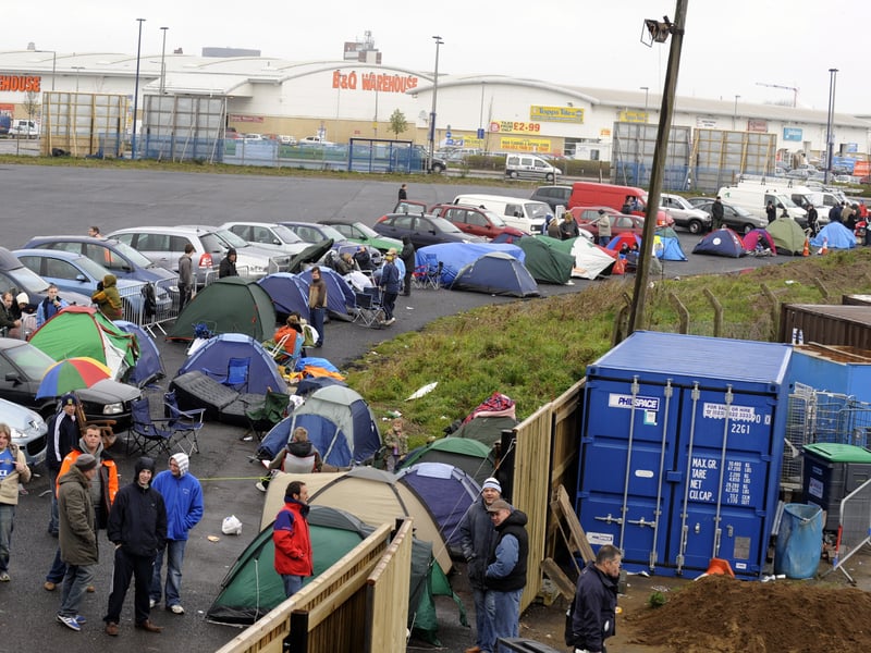 The scene at Fratton Park on April 1, 2008 ahead of Pompey's FA Cup semi-final against West Brom