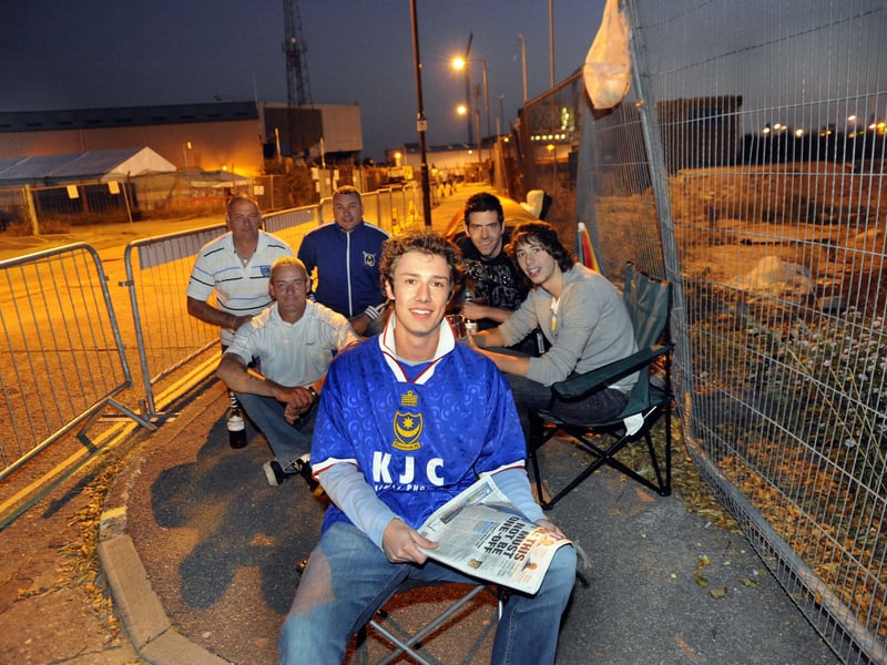 A queue begins for Pompey tickets in September 2008