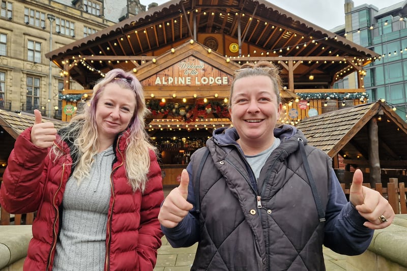 Leanne and Jayne at the Alpine Lodge are just two members of the team ready to serve thousands of customers mulled wine, hot chocolate and chestwarming drinks over the next few weeks.