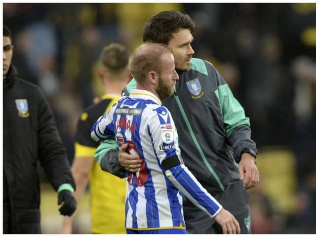 Sheffield Wednesday captain Barry Bannan with his manager Danny Rohl