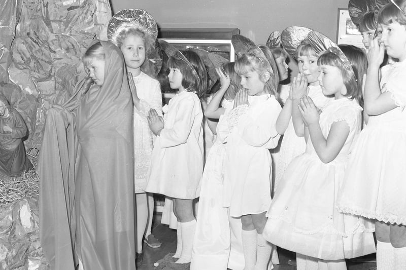 Snow White and the Seven Dwarfs presented by pupils of St John's Church of England Primary School, in 1973.