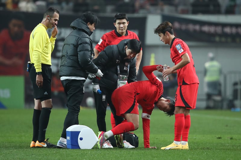 Son went down injured after scoring for South Korea against Sinapore. He was able to continue and said he was 'fine' but the Spurs medical staff will want a closer look at him. 

He said: "I am fine now, I don't like to lie down for a long time. 

"At that moment. I couldn't feel anything on my foot. 

"It's not only me, all players have small injuries but still play for the team."