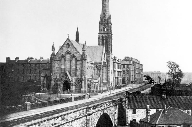 Lansdowne Church pictured on Great Western Road at Kelvinbridge around 1870. The building is now home to Websters Theatre. 