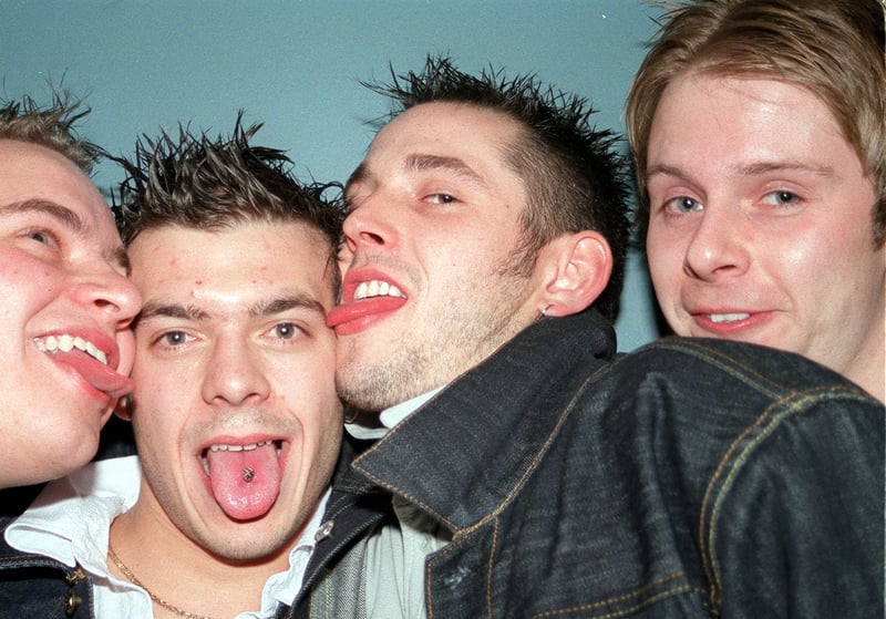David Ahitt, Dave Reynolds, Andrew Moore and Michael Levesley at the Stardust nightclub, on Cambridge Street, in Sheffield city centre