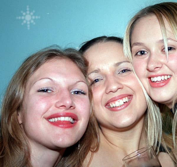Charlotte Curbishley, Emma Smith and Suzanne Anderson at the Stardust nightclub, on Cambridge Street, Sheffield city centre, in November 2003