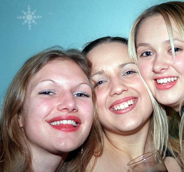 Charlotte Curbishley, Emma Smith and Suzanne Anderson at the Stardust nightclub, on Cambridge Street, Sheffield city centre, in November 2003