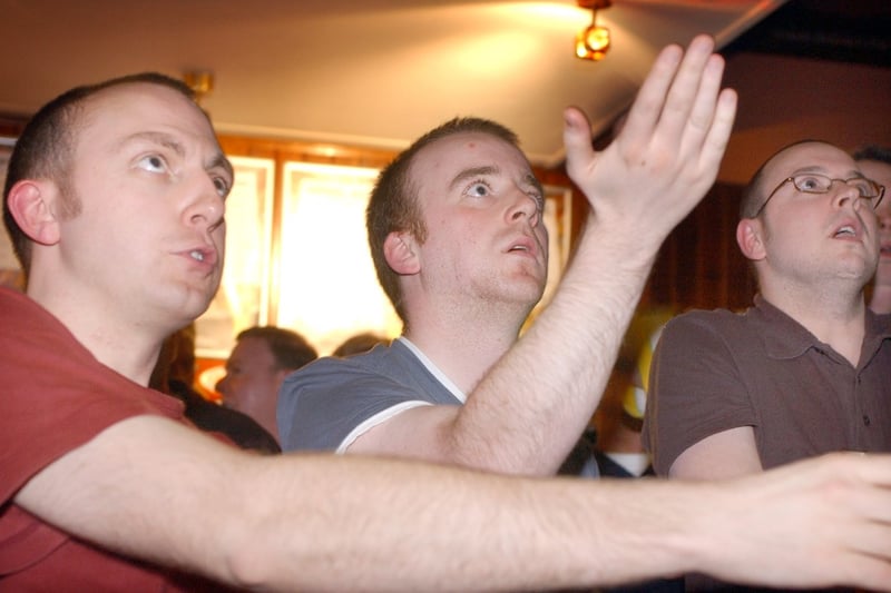 Sunderland fans watching the team in action on TV at Chaplins in 2006.