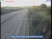 The M18 between J1 and J2 looks empty having been closed after a collision. (Photo courtesy of National Highways)