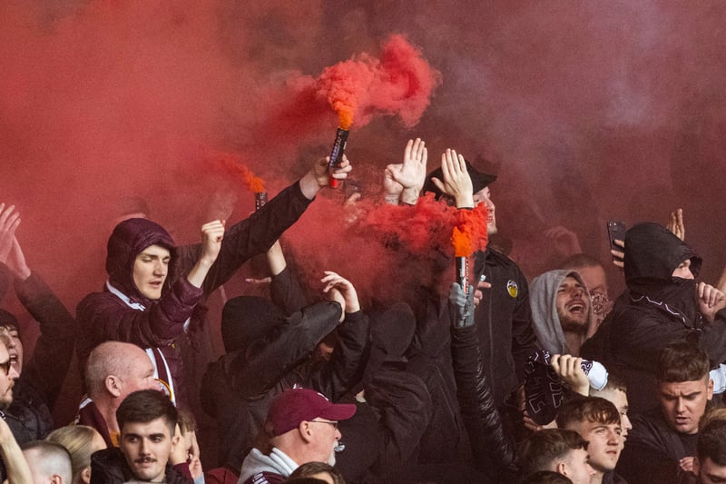 Pyrotechnics are set-off at Hampden Park ahead of semi-final vs Rangers