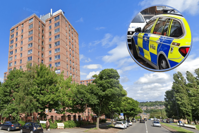 Police were called to Deer Park Flats in Stannington yesterday following report of a man with a knife
