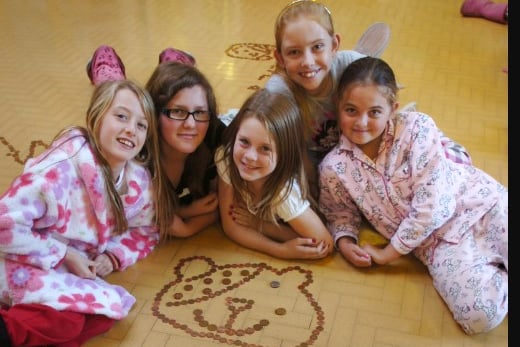 Year 6 pupils at South Hetton Primary School, who dressed in their pyjamas, made a Pudsey face out of pennies for Children in Need in 2009.