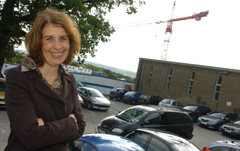 Headteacher Helen Storey overlooking the site of the new Silverdale School in Sheffield