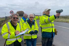 Coun Barbara Masters, centre, with volunteers on Ringinglow Road,