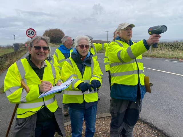 Coun Barbara Masters, centre, with volunteers on Ringinglow Road,