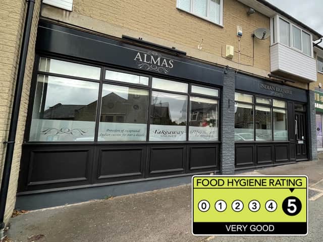 Almas, in Dore, has been given the highest food hygiene rating after it was previously rated a 1-out-of-five.