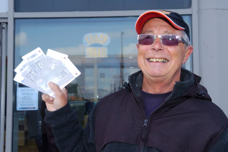 Graham Thornley with his tickets for Blackpool v Birmingham in 2012.