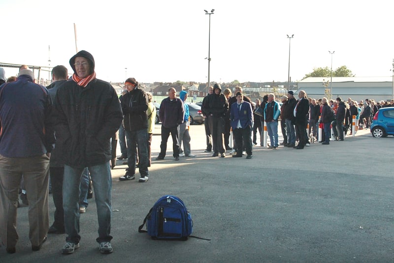 In May 2011, hundreds of Blackpool fans queued - some overnight- outside the club shop as the remaining tickets for the Seasiders' Premier League game against Manchester United went on sale.