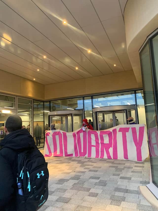 Students have disrupted the formal opening of The Wave in solidarity with Palestine.