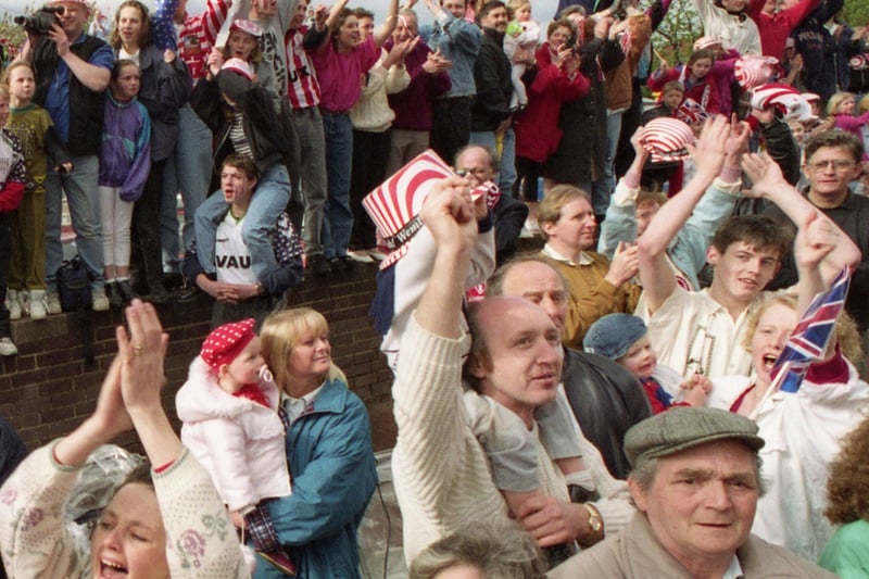 More of the fans who stood outside the Prospect for the 1992 homecoming of the Sunderland team after the FA Cup Final.