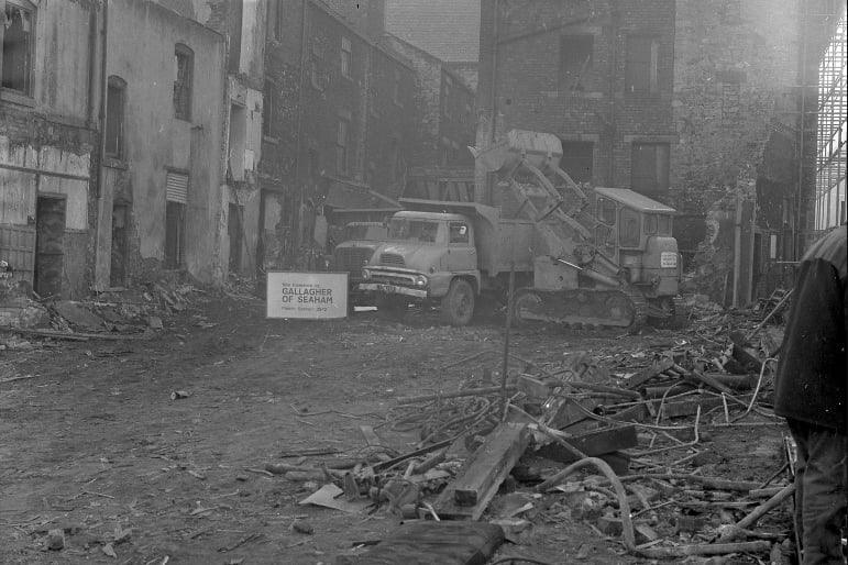 The demolition of Pann Lane in 1967.