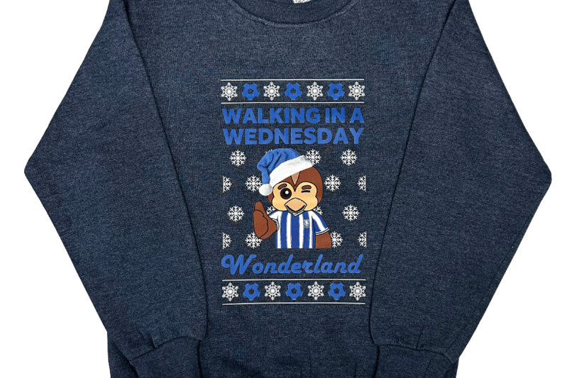Walk in a Wednesday Wonderland with the Ozzie-themed Christmas jumper.
