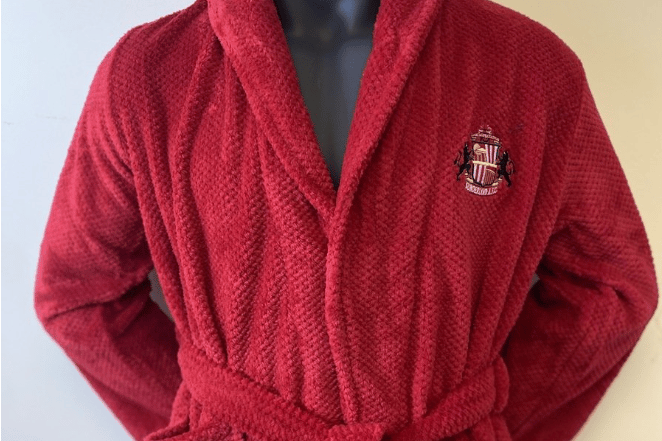 A Sunderland emblazoned dressing gown because, why not?
