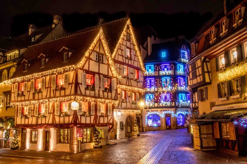 Colmar is a picture-perfect fairytale town in northeast France boarding Germany. Each year the buildings are dressed to resemble gingerbread houses draped in Christmas lights and impressive decorations.