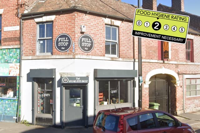 Full Stop Cafe, in Neepsend, has been handed a food hygiene rating of 2-out-of-5.