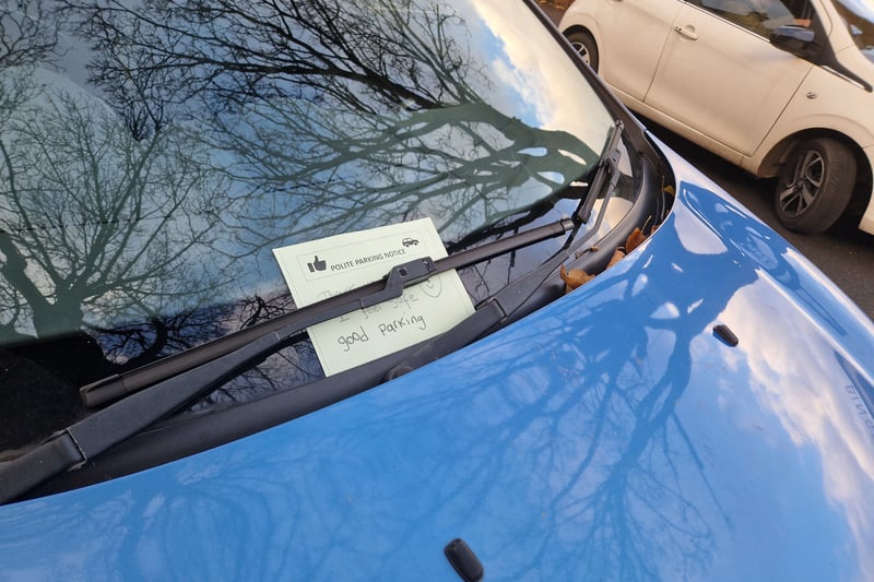 A ticket for good parking given out in the new Good / Bad Parking scheme, Picture: David Kessen, National World