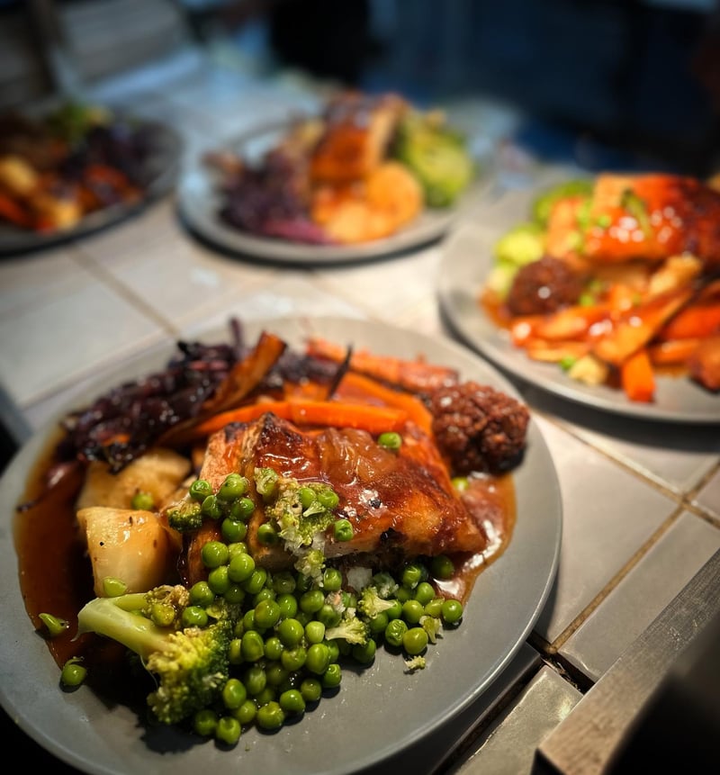 So technically this is Down the Hatch's 'Sunday Roast' but I think it's good enough to have as a festive meal. The roast features a range of veg, stuffing, roasties and a lentil wellington as well as tons of gravy. It is available on Sundays and must be booked in advance!