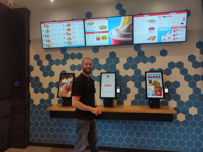 A warm welcome awaits you at Wendy's Derby and placing your order at the order points should take around 60 seconds