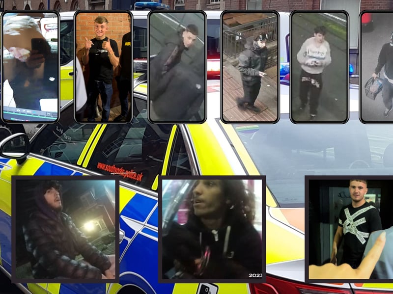 Pictures show nine people police want to speak to in connection with ongoing investigations