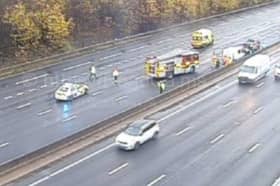 Police have proved an update on what happened after a multivehicle  crash which which brought one carriageway of the M1 to a halt near Sheffield on a Sunday. Picture: National Highways