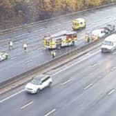 Police have proved an update on what happened after a multivehicle  crash which which brought one carriageway of the M1 to a halt near Sheffield on a Sunday. Picture: National Highways
