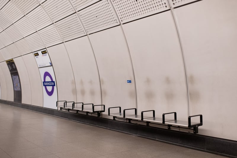 'Ghost' marks at Farringdon on TfL's Elizabeth line, London. (Photo by SWNS)