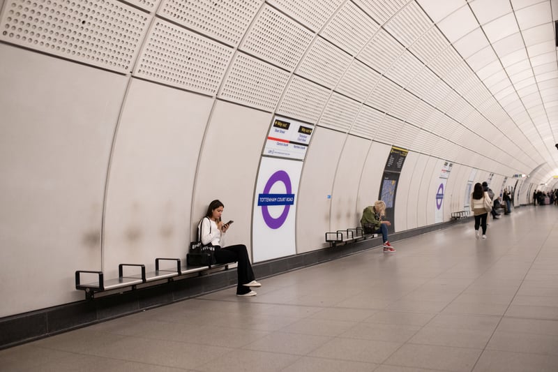 'Ghost' marks at Tottenham Court Road on TfL's Elizabeth line, London. (Photo by SWNS)