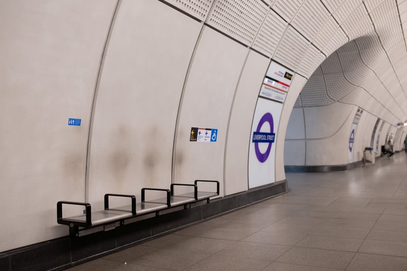 'Ghost' marks at Liverpool Street on TfL's Elizabeth line, London. (Photo by SWNS)