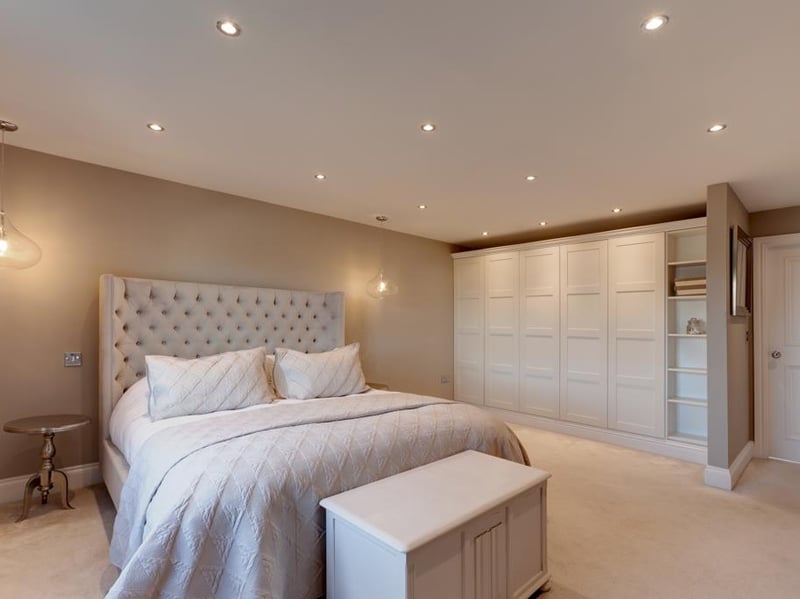 The massive master bedroom is one of five bedrooms. (Photo courtesy of Blenheim Park Estates)