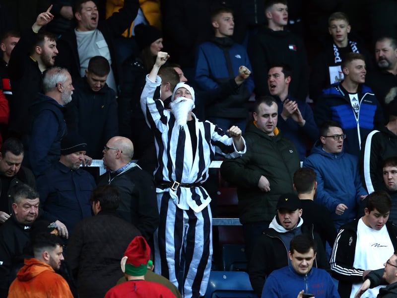 Magpies fans in jubilant spirits on the road against Burnley