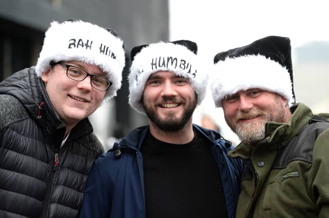 Keeping warm outside an icy St. James' Park