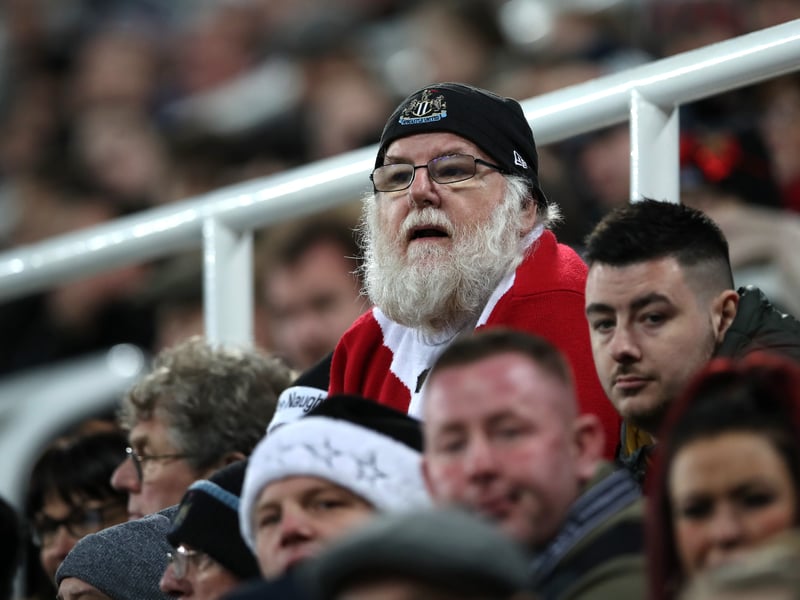Another dead ringer for Santa Claus at St. James' Park