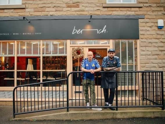 Bench, on Nether Edge Road in Nether Edge, Sheffield, has been named by OpenTable as one of the UK's top 100 restaurants. Pictured outside are owners Jack Wakelin and Tom Aronica (Ronnie)