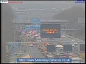 A crash on the M1 closed the motorway in both directions near Sheffield and Rotherham (Photo courtesy of motorway cameras)