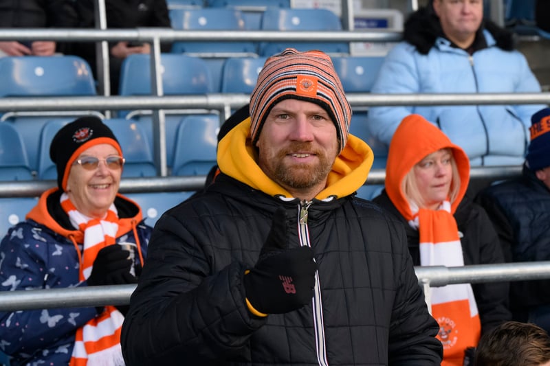It was a cold day on the south coast - but clearly the score line helped warmed the Blackpool fans up!