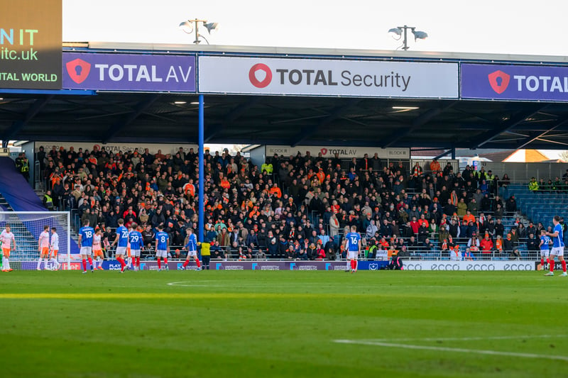 An impressive 618 Blackpool fans made the trip to Fratton Park on Saturday.