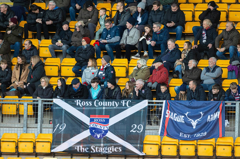 In last place this week is Ross County who welcome 4,249 fans each match day.