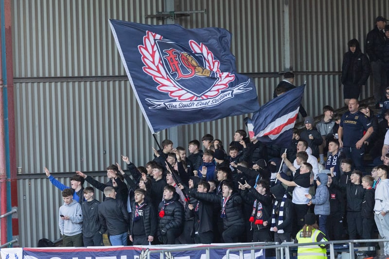 The recently promoted Dundee FC have 6,421 fans attending each week.