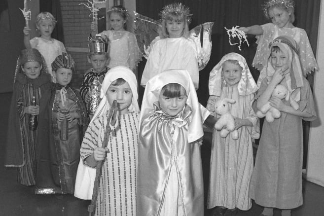 The stars of the St John Bosco School, Town End Farm, Nativity in 1988.